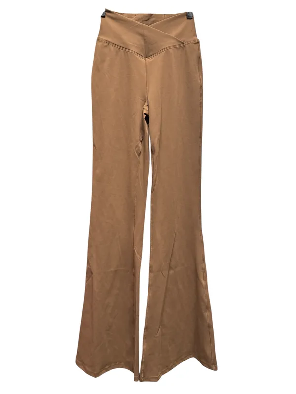 Halara Flex DayStretch Casual Work Pants Brown Mid Rise Wide Side Zipper XS NWT - Image 3