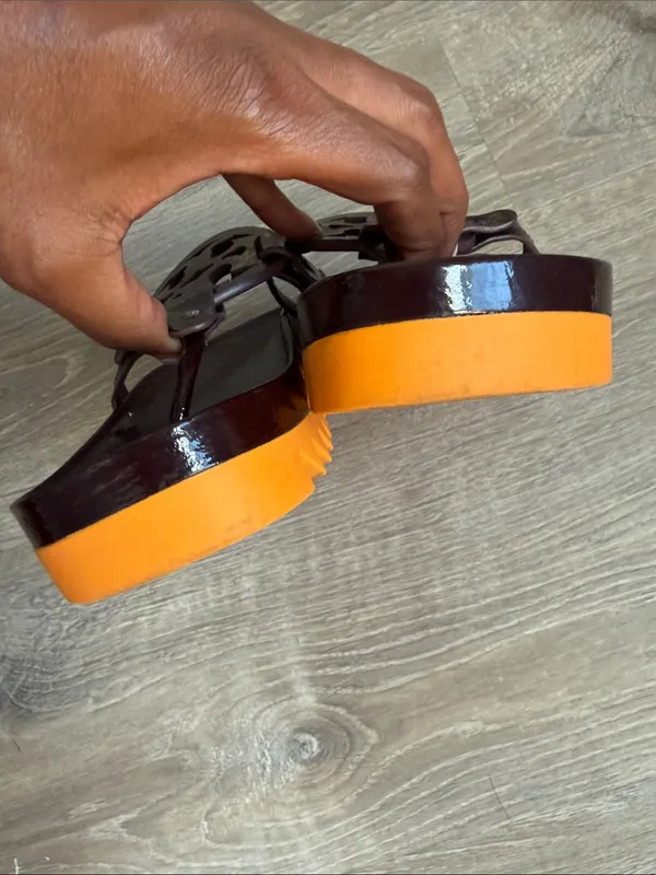 Tory Burch Miller Cloud Lug Flip Flop In Plum / Orange Citrine 6 - Image 6