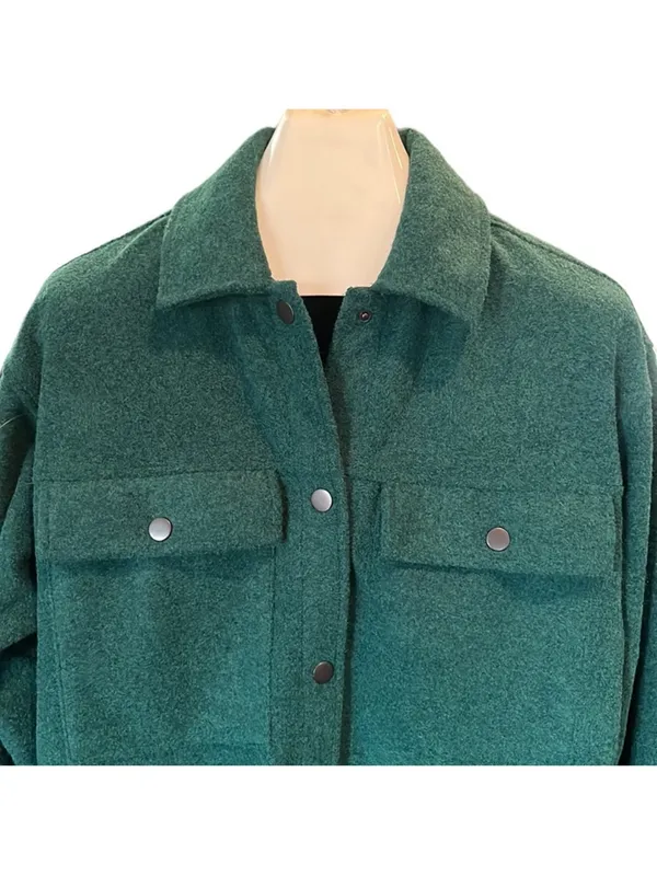 Wild Fable jewel tone/dark teal green shacket S - Image 2
