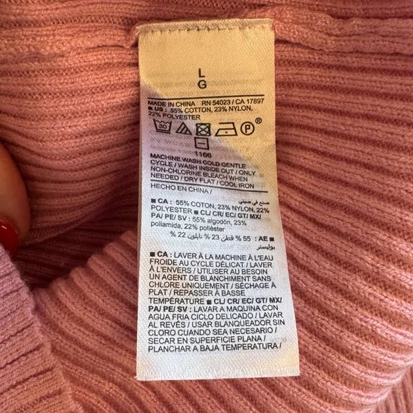 Old Navy Sweetheart Fit Ribbed Sweater Pink Knit L/S L Coquette Balletcore Y2K‎ - Image 4
