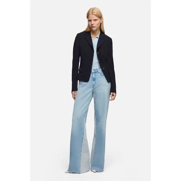 7 For All Mankind Paneled Lotta Wide Leg Jeans Seabreeze Blue Size 28 NWT - Image 2