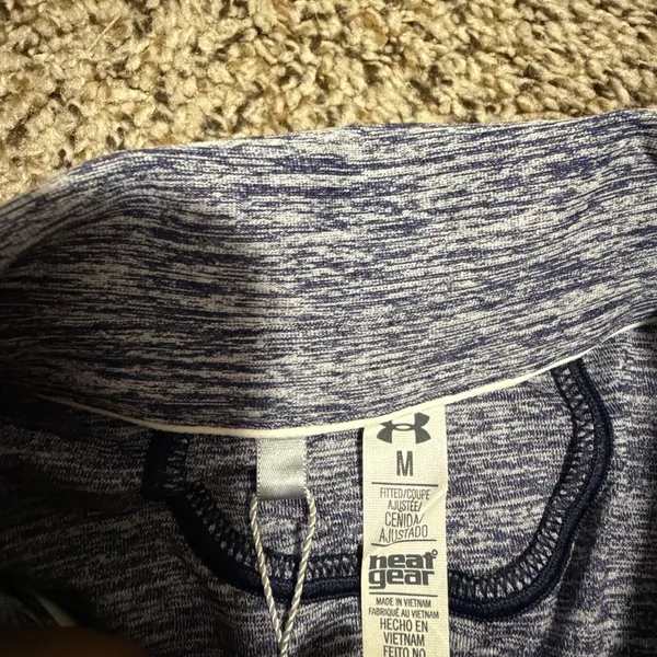 Under Armour Ole Miss Rebels Sleeveless Polo Shirt Navy Space Dye HeatGear M - Image 4
