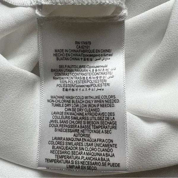 BCBGMAXAZRIA Seraphine Wrap Top White Blue Striped Sleeve Blouse Size XS - Image 4