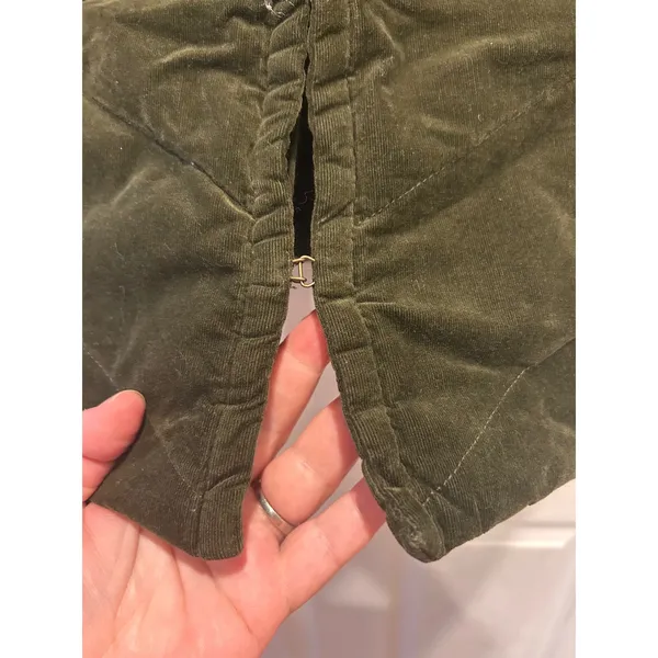 Democracy Womens Large Olive Green Quilted Velvet Puffer Vest Cottage Granola - Image 5