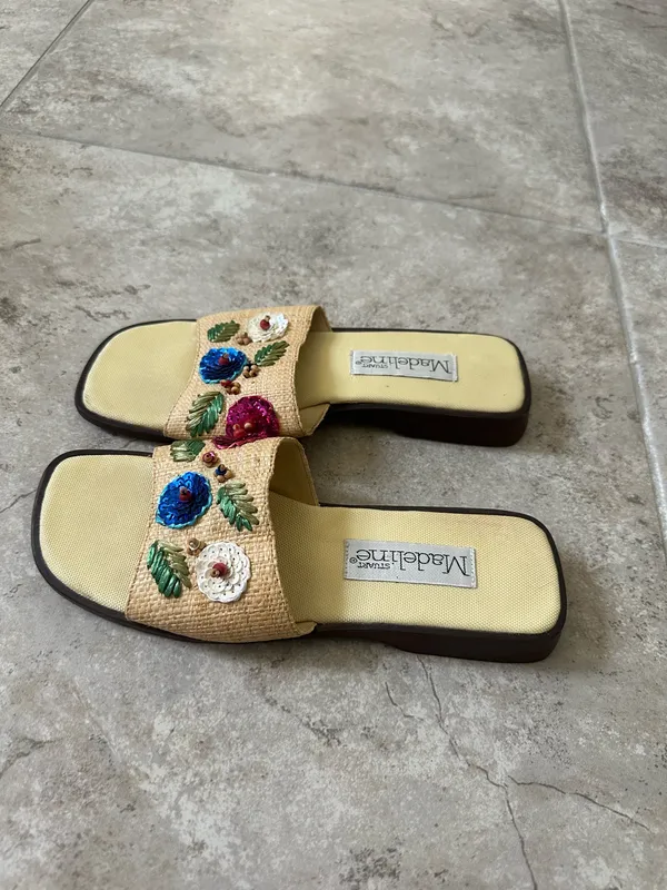 Madeline Stuart Vintage raffia slide sandals - Image 2