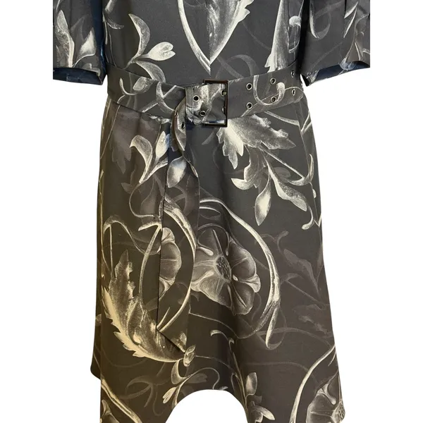 TED BAKER Saaraih Floral Print Puff Sleeve Dress‎ Belted Mini Dress EUC Size 6 - Image 5