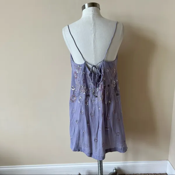 Free People Lavender Embroidered Dress - Image 6