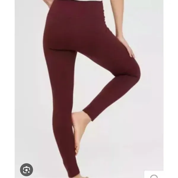 Aerie burgundy high rise leggings medium long - Image 2