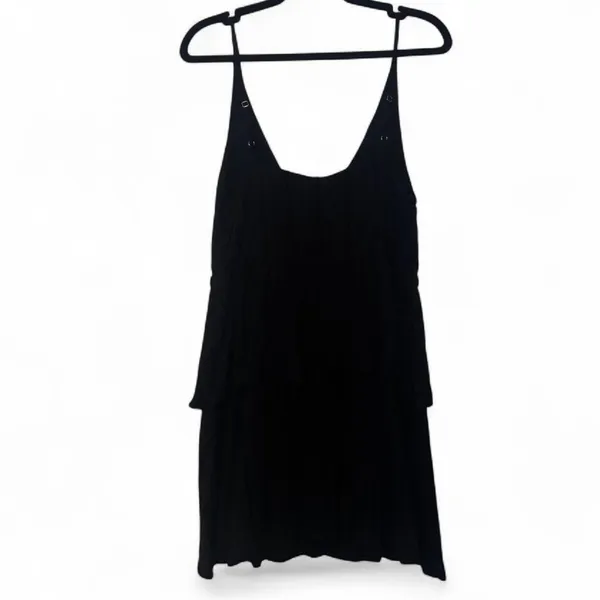 NEW MINKPINK Babydoll Flowy Boho Ruffle Tier Black Mini Dress — SMALL - Image 5