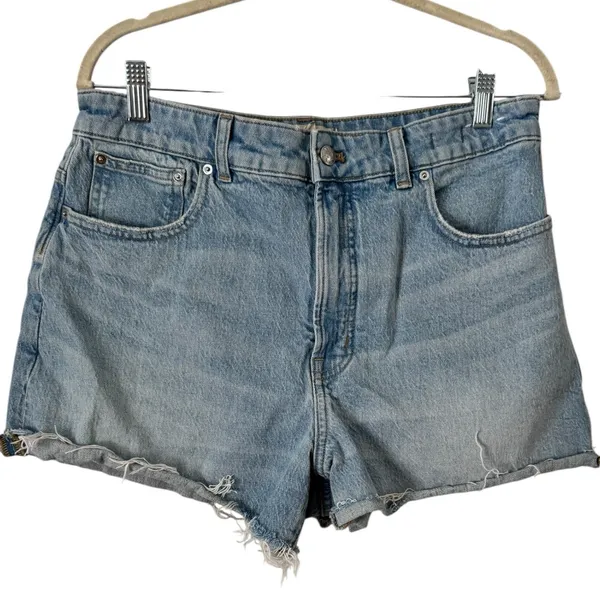 Madewell The Curvy Perfect Jean Shorts Foster Wash Women’s Size 31 Raw Hem - Image 4