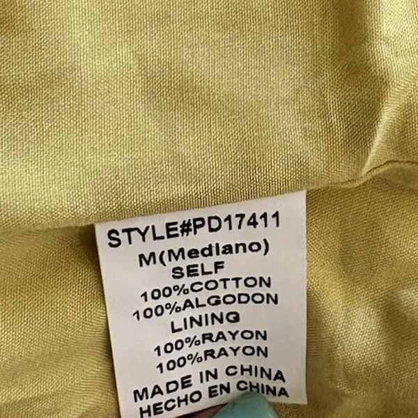 Papermoon Chartreuse Mini Dress Square Neck Smocked Ruffle Braid Zip Spaghetti M - Image 7