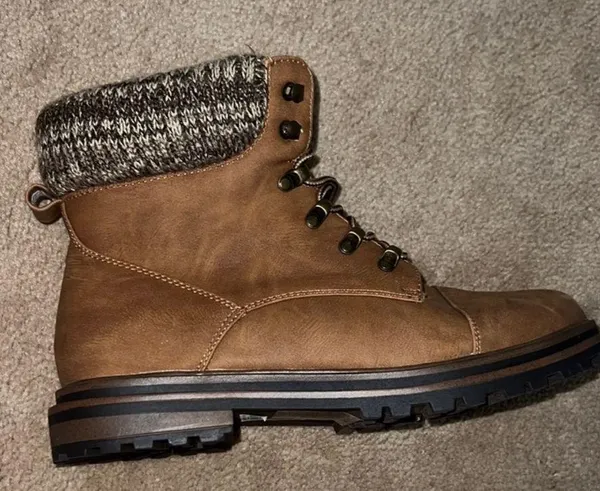 Brown Wide Lace-Up Hiker Boots - Image 2