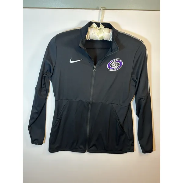 Nike Women’s M Black Dri-FIT Full Zip Soccer Track Jacket Embroidered Mock Neck - Image 3