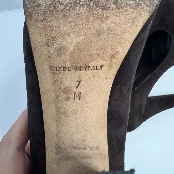 Michael Kors Collection Size 7 Pumps Heels Brown Suede Platform Designer Italy - Image 12