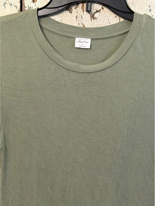 Wilfred Free Women's olive green short sleeve bodysuit, size medium - Image 2