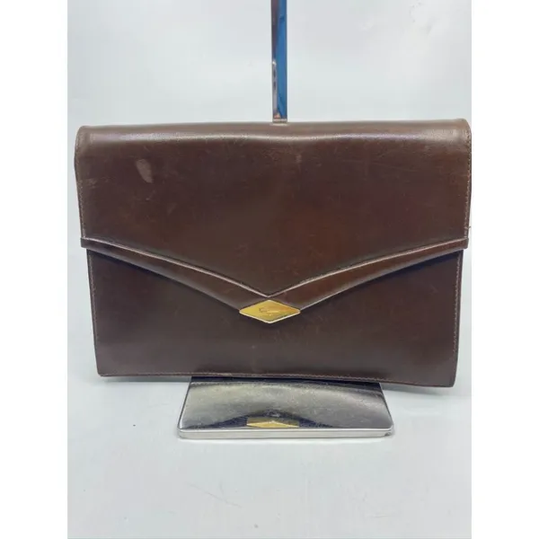 Salvatore Ferragamo Vintage Brown Clutch - Image 2
