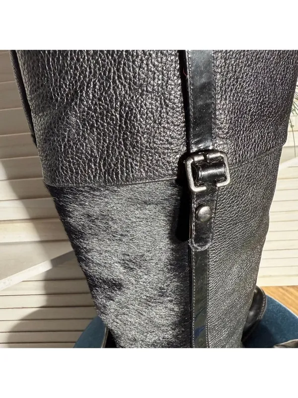 Vintage Miucha Y2K Knee High Black Leather Boots - Size 8 - Image 6