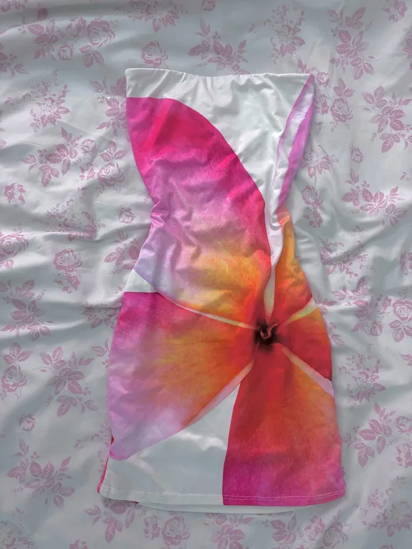 Short flower beach dress Pink Size XXS - Image 2
