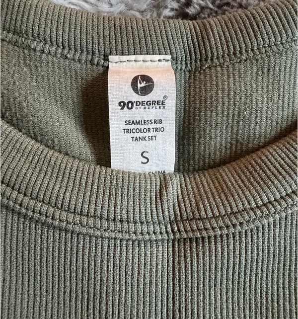 90 Degrees by Reflex Seamless Rib Tank - Sage Green S - Image 3