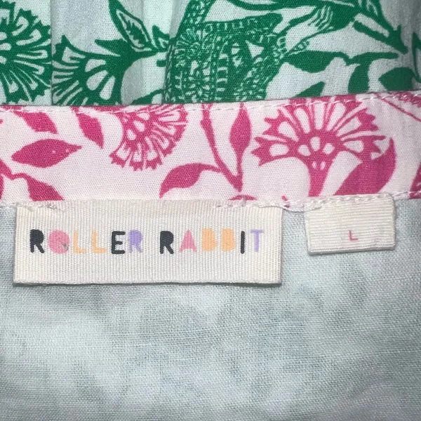 Roller Rabbit Hilla Tiered Block Print Mini Dress Multi-Color Cotton - Size L - Image 4