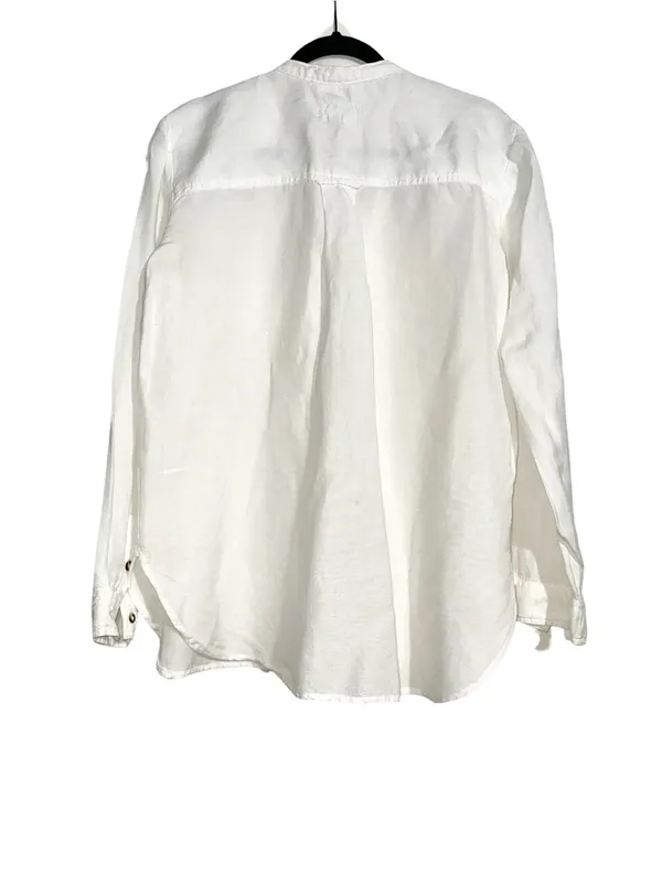 Anthropologie Pilcro Ruffled Placket Button Down Long Sleeve Shirt MEDIUM - Image 4