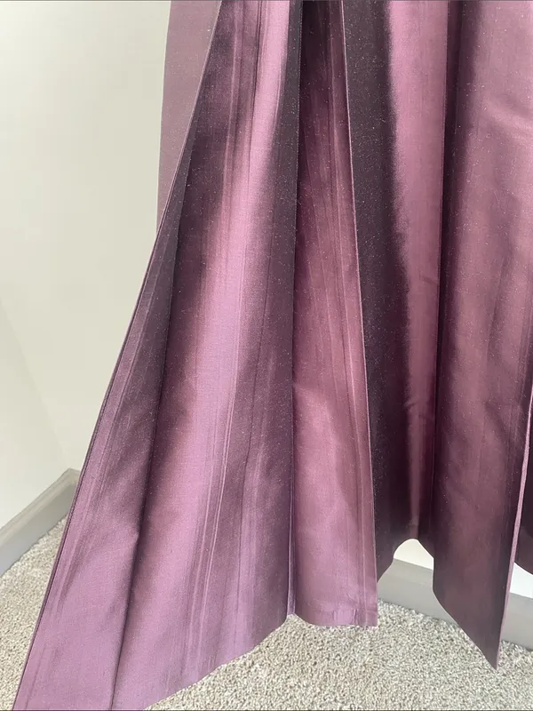 Marisa Baratelli Thai Silk Beaded Gown Spagetti Straps/Strapless Plum Mauve 2 - Image 12