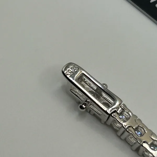 Diamond Supply Co. Moissanite Tennis Bracelet 3mm 8 Inch 925 Silver VVS1 D Passes Test New GRA Cert - Image 5
