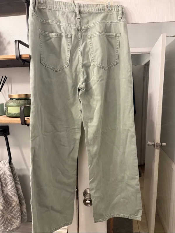 Altar'd State Wide Leg Pants in Sage Green - Image 4