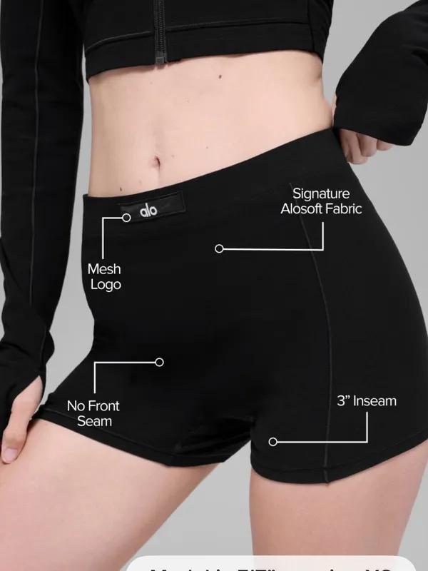 Alo Yoga NWT Alosoft Sincere Micro Shorts Black Size L - Image 3