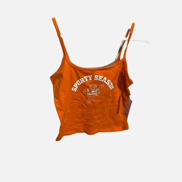 Wild Fable Sporty Season Orange Cami Tank Top Bear‎ Graphic Small NWT Retro - Image 2