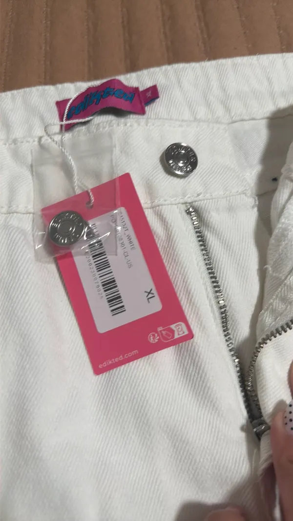 Edikted White Wide-Leg Jeans XL - Image 5