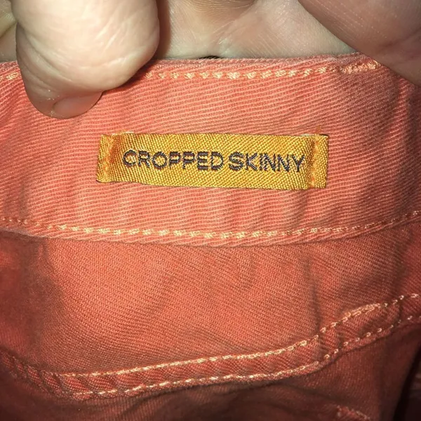 Tory Burch salmon pink size 24 cropped skinny jeans - Image 3