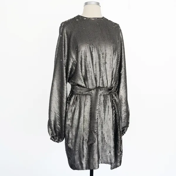 Anine Bing. Angie Sequin‎ Belted Mini Dress In Sequins. - Image 9