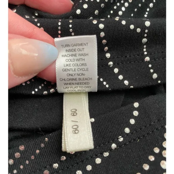 Express Glam Black & Silver Shimmer Sparkly Tunic Tank Stretch‎ Blouse -S NWT - Image 12