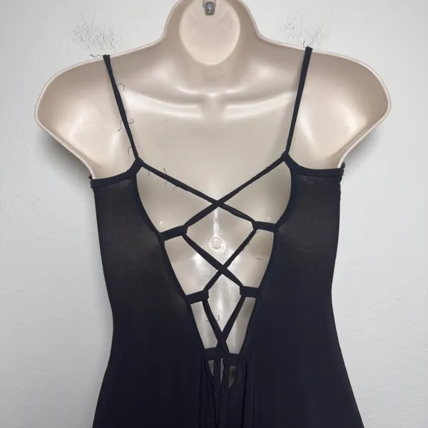VTG Y2K Truelight Women Fairy Grunge Dress M Black Asymmetrical Whimsigoth - Image 6