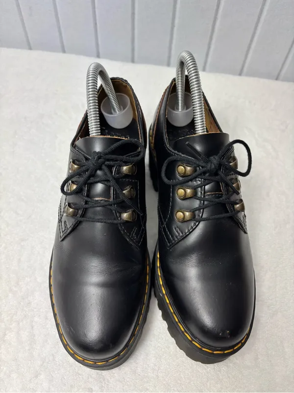 Dr. Martens Leona Lo Black Platform Heeled‎ Oxford Shoes Womens size 7 - Image 5
