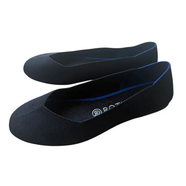 New Rothy’s The Flat Women’s Size 8 Maritime Black Blue Round Toe Ballet Shoes - Image 3