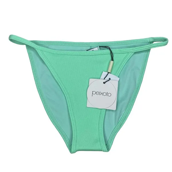 Peixoto Tinga Triangle Cheeky Bikini Bottom Thin Side Straps Mint Rib XS - Image 2