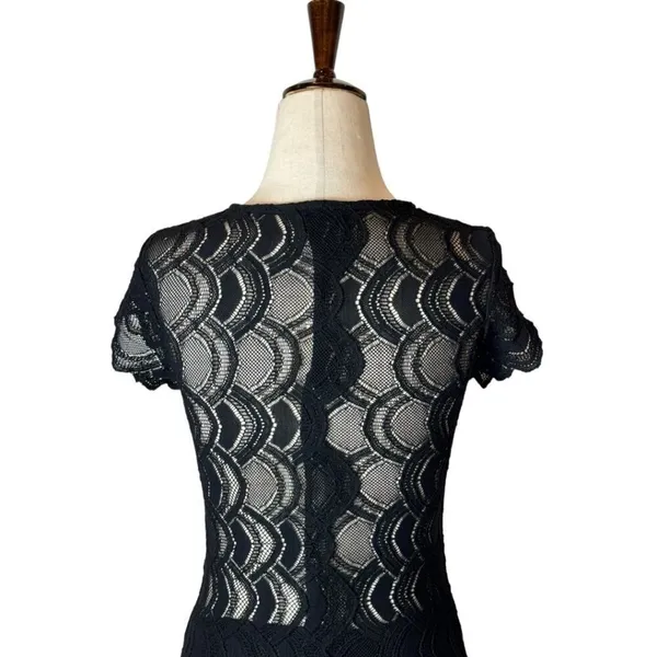 Nightcap Victorian Dress Women XS Black V‎ Neck Short Sleeve Lace Whimsigoth - Image 6