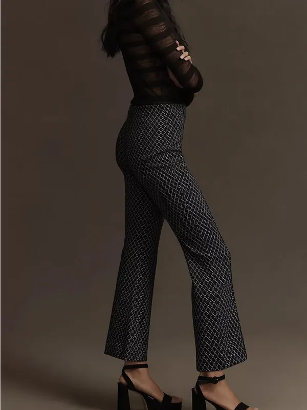 Maeve by Anthropologie The Margot‎ Argyle Kick Flare Crop Pull On Pants - Image 2