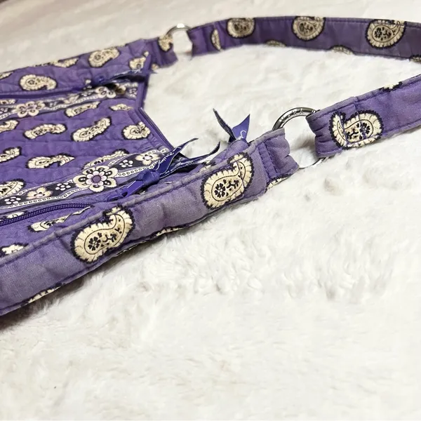 Vera Bradley Simply Violet Purple Paisley Quilted Shoulder Bag Retired Pattern - Image 13