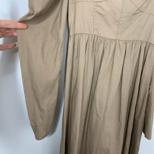 Reformation Luce Long Sleeve Stretch Khaki Midi Dress Womens 0 - Image 9