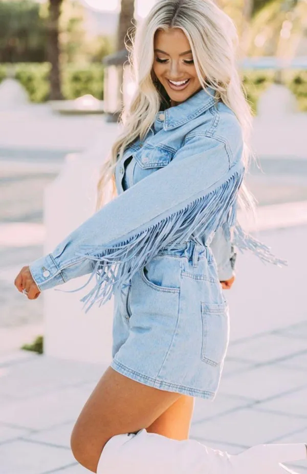 These Three Boutique Denim Romper - Image 3