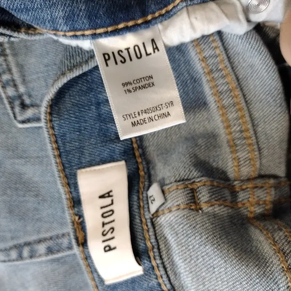 Pistola distressed cuffed high rise shorts - Image 3