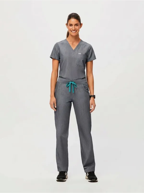 Figs Catarina Graphite Heather Gray Scrub Top Shirt Size XS - Image 2