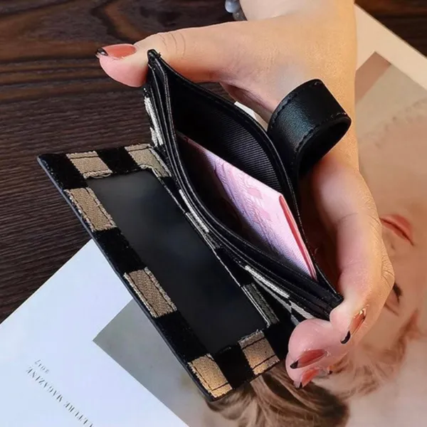 Wallet for Women Canvas Snap Closure Bifold Wallet Credit Card Coin Purse - Image 2