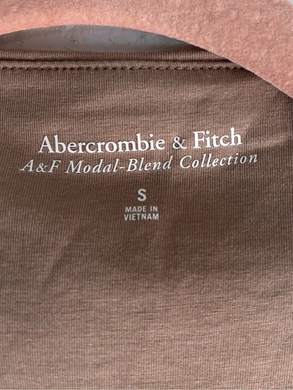 Abercrombie & Fitch Ava Knit Modal Blend Ruched Maxi Dress Taupe Small - Image 5
