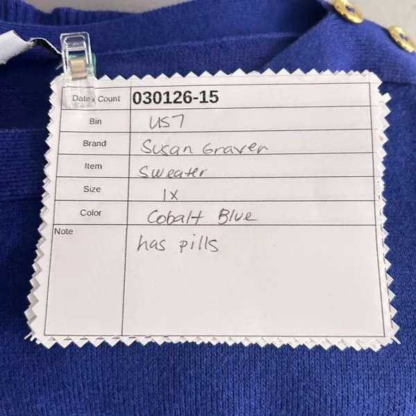 Susan Graver‎ Knit Sweater Cobalt 1X - Image 8