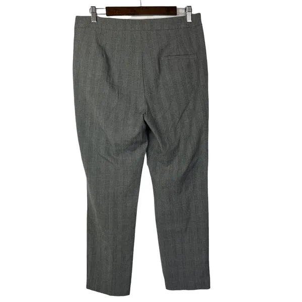 Zara TRF Gray‎ Plaid Ruffle Straight Leg Dress Trousers L - Image 3