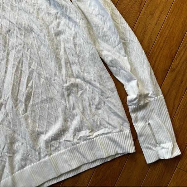Lululemon Rest Less Textured Hooded Top White Womens - Image 4